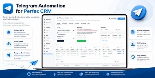 Telegram Smart Notifications & Automation Center for Perfex CRM