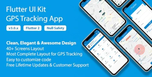 Flutter UI Kit - GPS Tracking App