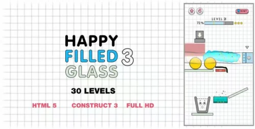 Happy Filled Glass 3 - HTML5 Game (Construct3)