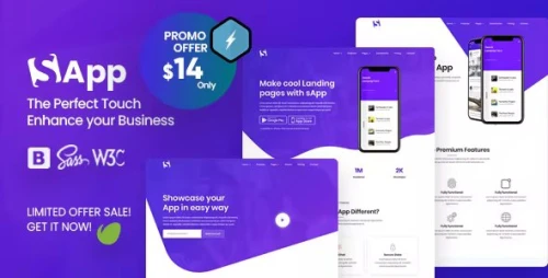 sApp - App Landing Page