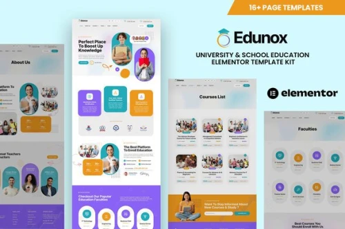 Edunox - University & School Education Elementor Template Kit