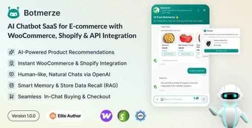 BotMerze – AI Chatbot SaaS for E-commerce with WooCommerce, Shopify & API Integration