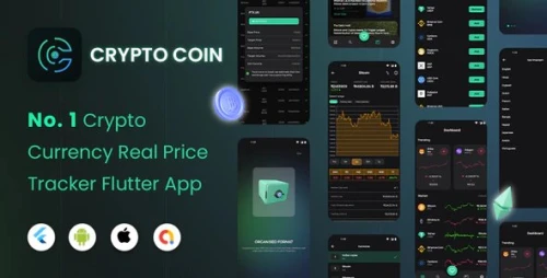 CryptoCoin : Flutter Full cryptocurrency app for live tracking and watching cryptocurrencies rates