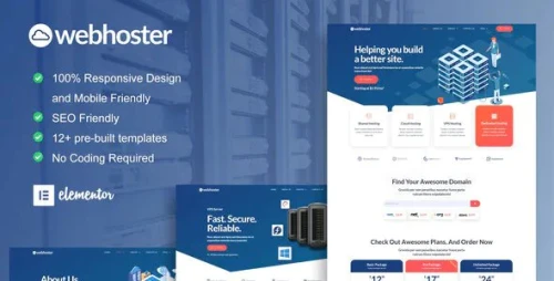WebHoster - Web Hosting Service Elementor Template Kit
