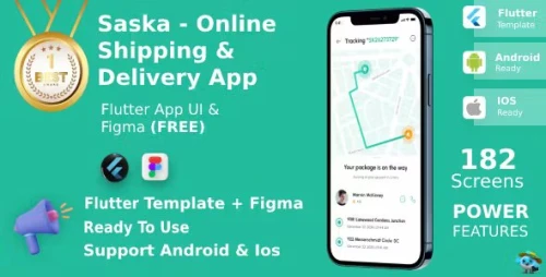 Shipping & Delivery App | UI Kit | Flutter | Figma | Saska