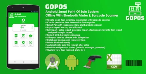 GoPOS Offline - Android Smart Point Of Sale System With Bluetooth Printer & Barcode Scanner