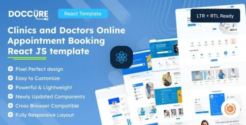 Doccure - React & HTML Clinics & Doctors Online Appointment Booking Reactjs Template