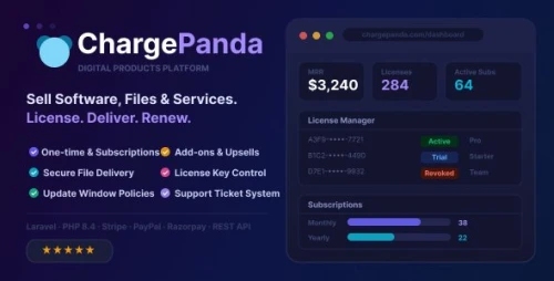 ChargePanda - PHP Script to Sell Digital Products, Downloads, Subscriptions & Licenses