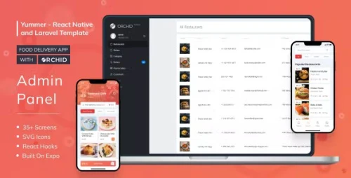 Yummer - Food Delivery App with Laravel Orchid Admin Panel