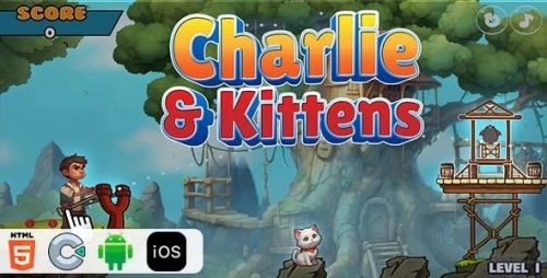 Charlie And Kittens - Html5 Construct3 Game [c3p file not included]