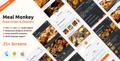 Food Order & Delivery Android App Template + iOS App Template - Flutter - Meal Monkey
