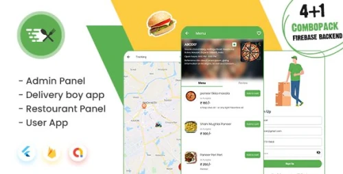MightyFood - Online Food Ordering App with Firebase Backend, Admin/Restaurant Panel, Delivery boy