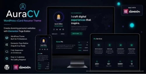 AuraCV - Premium vCard Resume WordPress Theme