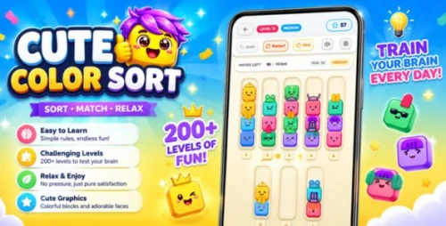 Cute Color Sort - Android Puzzle Game with AdMob