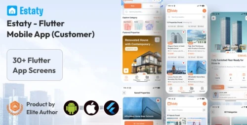 Estaty - Real Estate / Property Listings Marketplace Flutter Mobile App for Customers