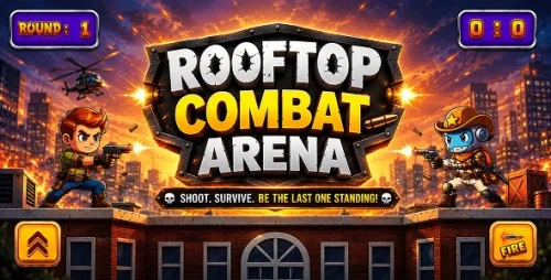 Rooftop Combat Arena | HTML5 Physics-Based Shooter Game