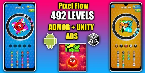 Pixel Flow Match Flow Color Game Unity Source Code