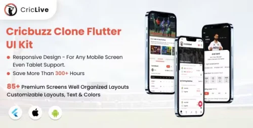 CricLive - Cricbuzz Clone Flutter UI Kit