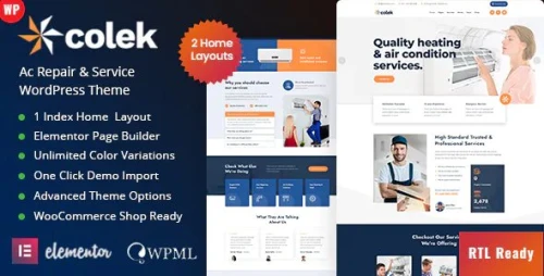 Colek - Air Conditioning &amp; Heating WordPress
