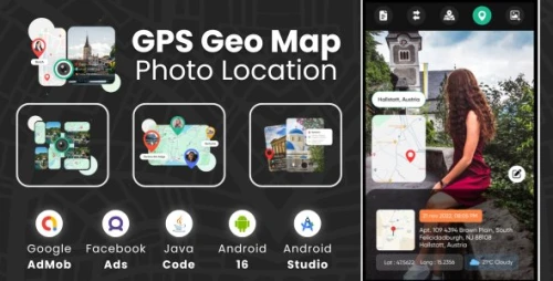 GPS Geo Map Photo Location with AdMob Facebook Ads Android