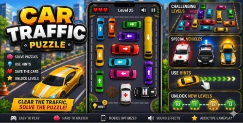 Car Traffic Puzzle | HTML5 Construct 3 Game