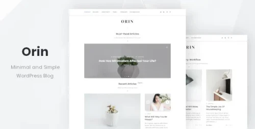 Orin - Minimal Blog For WordPress