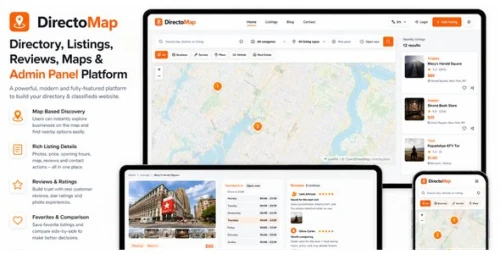DirectoMap - Directory, Listings, Reviews, Maps & Admin Panel Platform