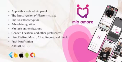 mio amore - A complete flutter dating app for ios and android