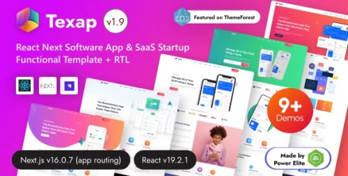 Texap - React Nextjs SaaS & Software App Startup Template with Strapi