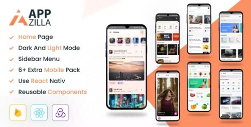 AppZilla - Mobile React Native UI KIT Elements Andriod + iOS