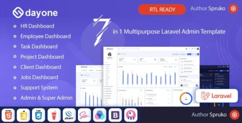 Dayone – HRM, Employee & Project Admin & Dashboard Laravel Template