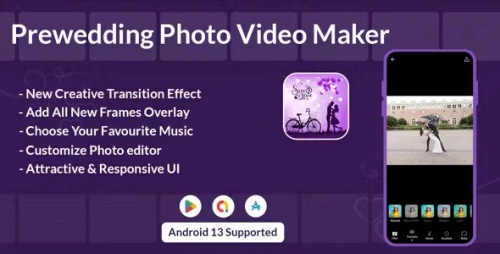 Pre-Wedding Music Video Editor | Pre-Wedding Slideshow Video Maker | Android | Admob Ads