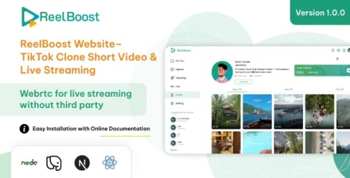 ReelBoost – TikTok Clone Short Video Web Script with Admin Panel