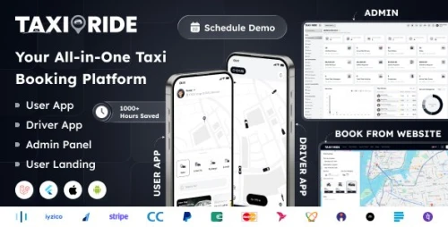 Taxi Ride – Taxi Booking App | Uber & Grab Clone with Flutter Driver, Rider & Laravel Admin Panel