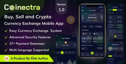 Coinectra - Buy, Sell and Crypto Currency Exchange Flutter App (Android, iOS)