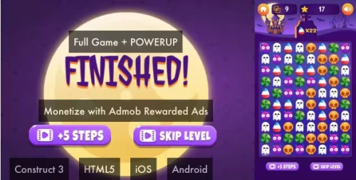 Halloween Match 3 - Construct 3 HTML5 Full Game