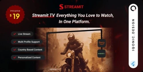 Streamit - OTT TV App for Video Streaming Built with Flutter