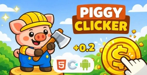 Piggy Clicker – Idle Clicker Game Template (Construct 3)