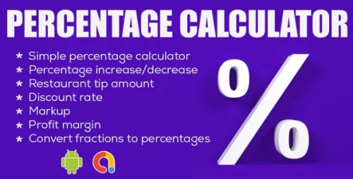 Percentage Calculator - Quick Percentage Calculator - Android Full App Code - Admob Ads