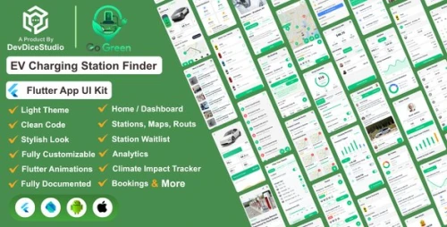 GoGreen | EV Charging Station Finder Flutter App Template