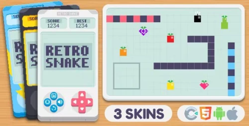Retro Snake - HTML5 Game, Construct 3