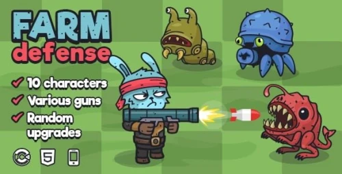 Farm Defense – HTML5 Shooter Defense Game | Construct 3 | Mobile Ready