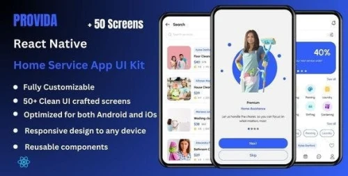 Provida - Home Service & House Cleaning React Native CLI Ui Kit