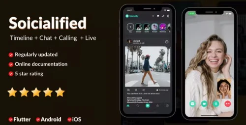 Social media app clone (instagram,facebook,linked in etc) + Node.js socket Chat + Calling + Live