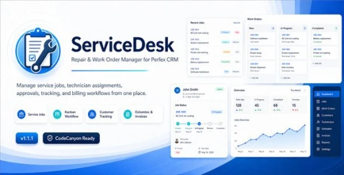 ServiceDesk - Repair & Work Order Manager for Perfex CRM