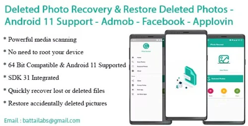 Deleted Photo Recovery & Restore Deleted Photos - Android 11 Support - Admob - Facebook - Applovin