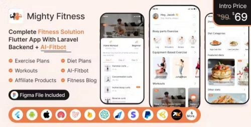 Mighty Fitness: Complete Fitness Solution Flutter App With Laravel Backend + ChatGPT(AIFitbot)