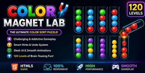 Color Magnet Lab | HTML5 Puzzle Game