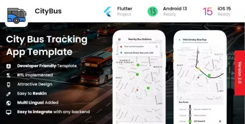 City Bus Tracking & Booking Android & iOS App Template - 2 Apps Driver + Passenger - IONIC 6