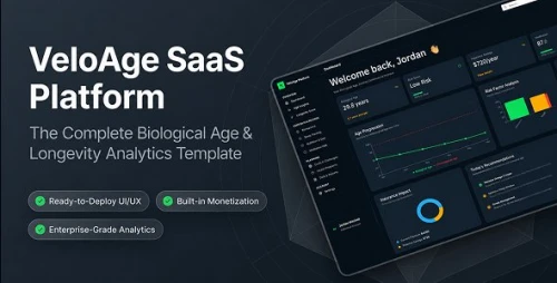 VeloAge - Biological Age Tracking & Health Analytics React Dashboard Template